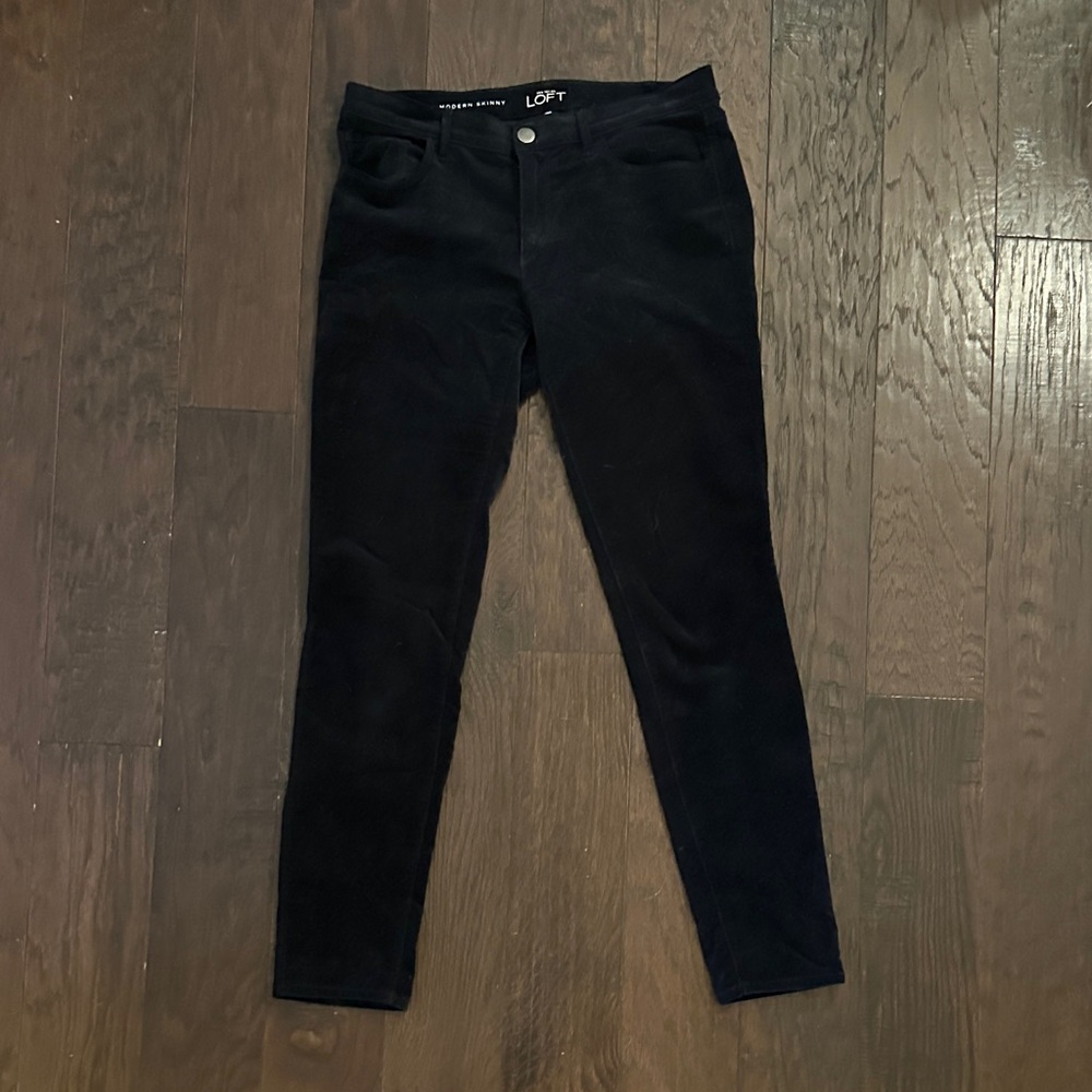 LOFT Women's Dark Navy Corduroy Skinny Jeans